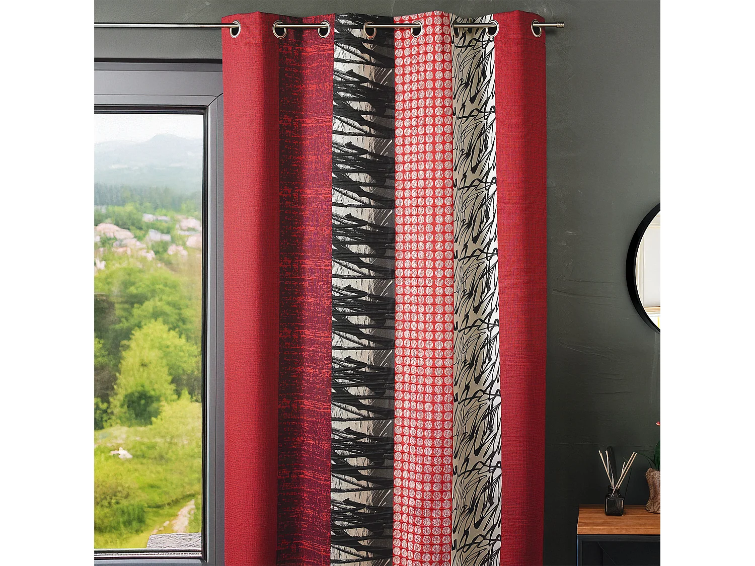 Rideau jacquard rayures verticales