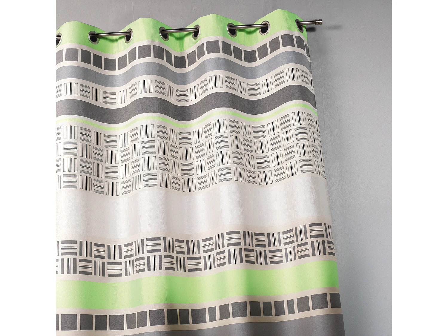 Rideau en jacquard design à rayures horizontales