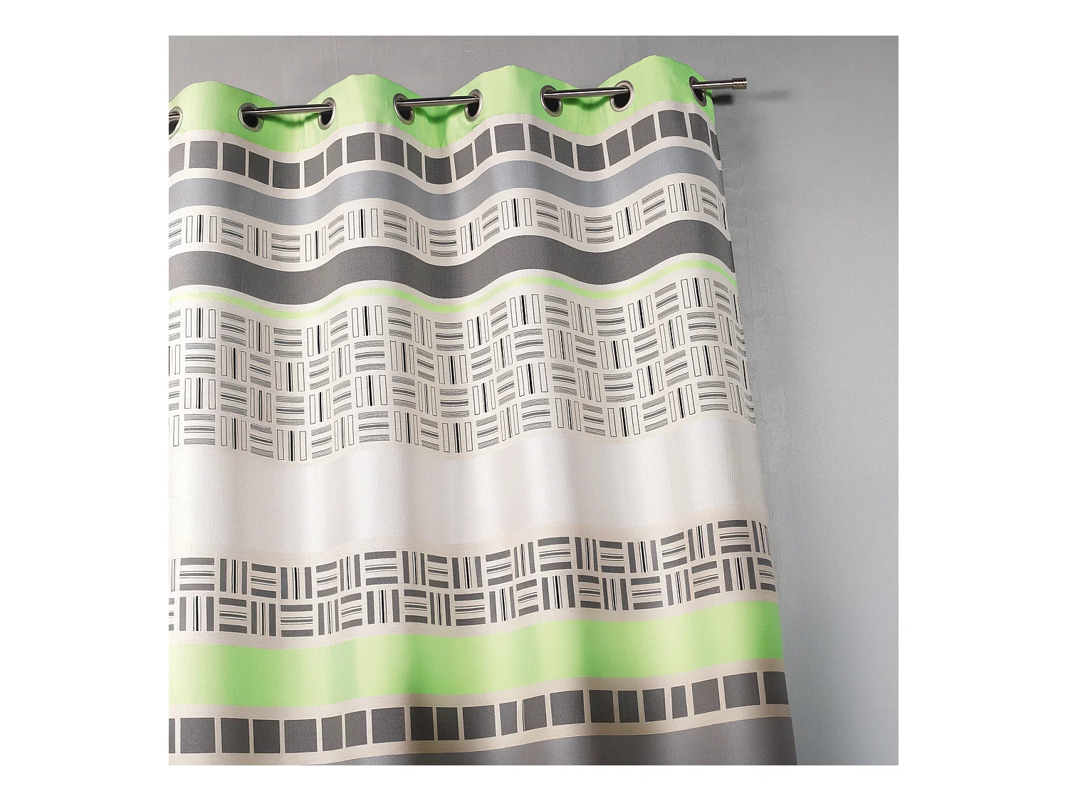 Rideau en jacquard design à rayures horizontales