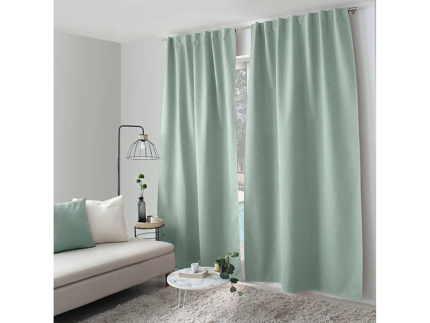 100% verduisterend gordijn, 140x240cm, Celadon, Verborgen poten, Eclipse collectie