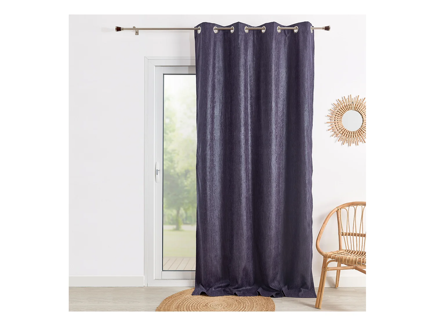 Double Rideau ameublement faux uni