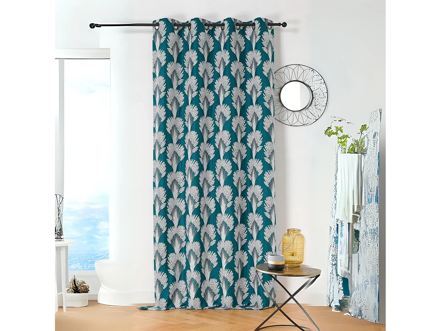 Bedruckter Vorhang aus recyceltem Garn