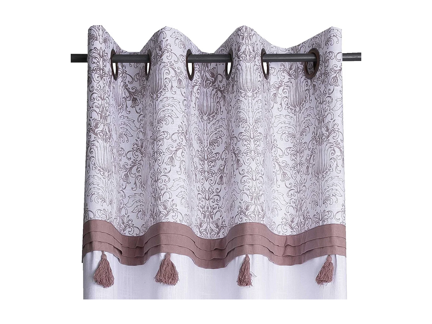 Rideau imprimé avec embrasse