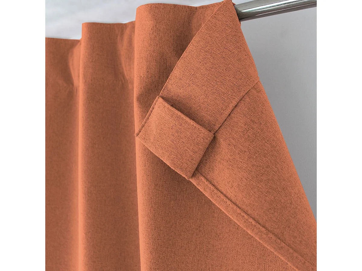 Rideau Occultant Opacité Maximale "Eclipse" 140x240cm Terracotta
