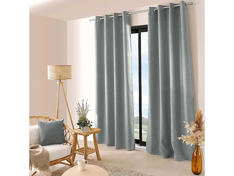 Rideau Occultant Isolant "Floppy" 140x240cm Gris