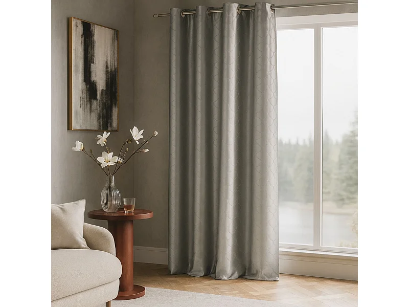 Cortina en shantung estampado escama 140 x 260 cm