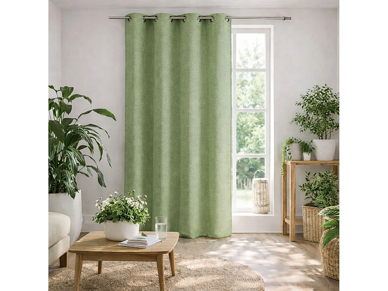 Eleganter, melierter Fertigvorhang 140 x 260 cm