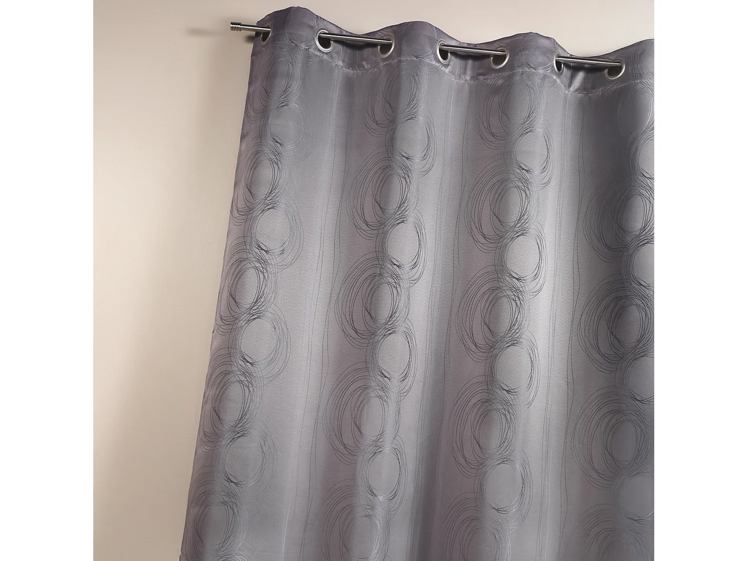 Rideau en jacquard avec imprimés "cercle"