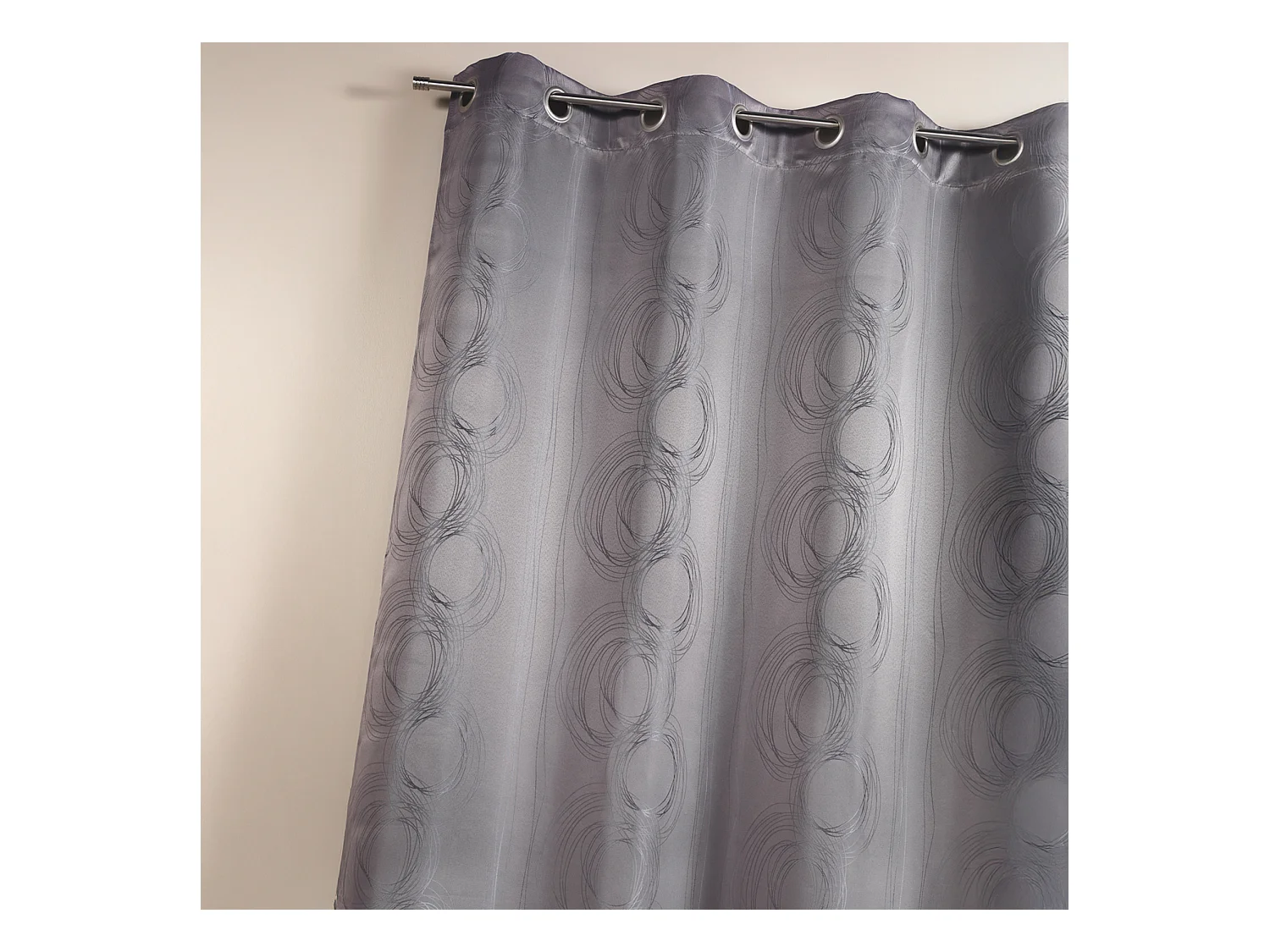 Rideau en jacquard avec imprimés "cercle"