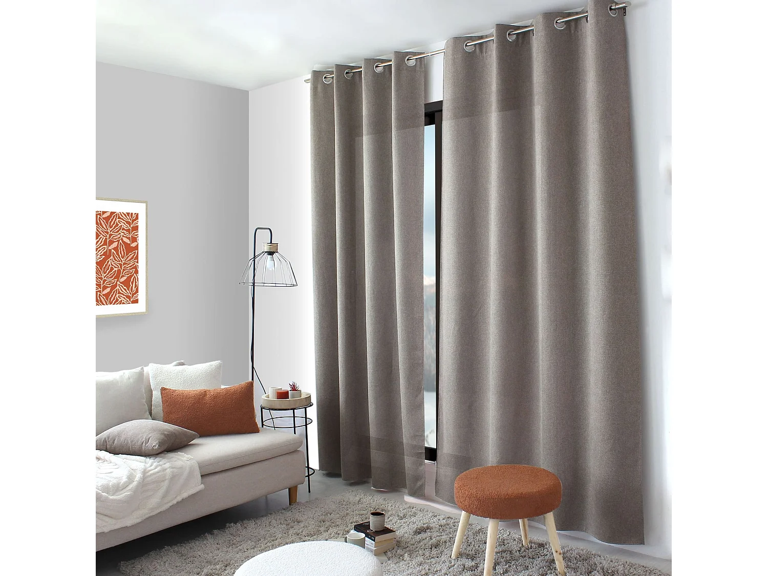 Ösenvorhang aus Chenille-Samt 140 x 240 cm