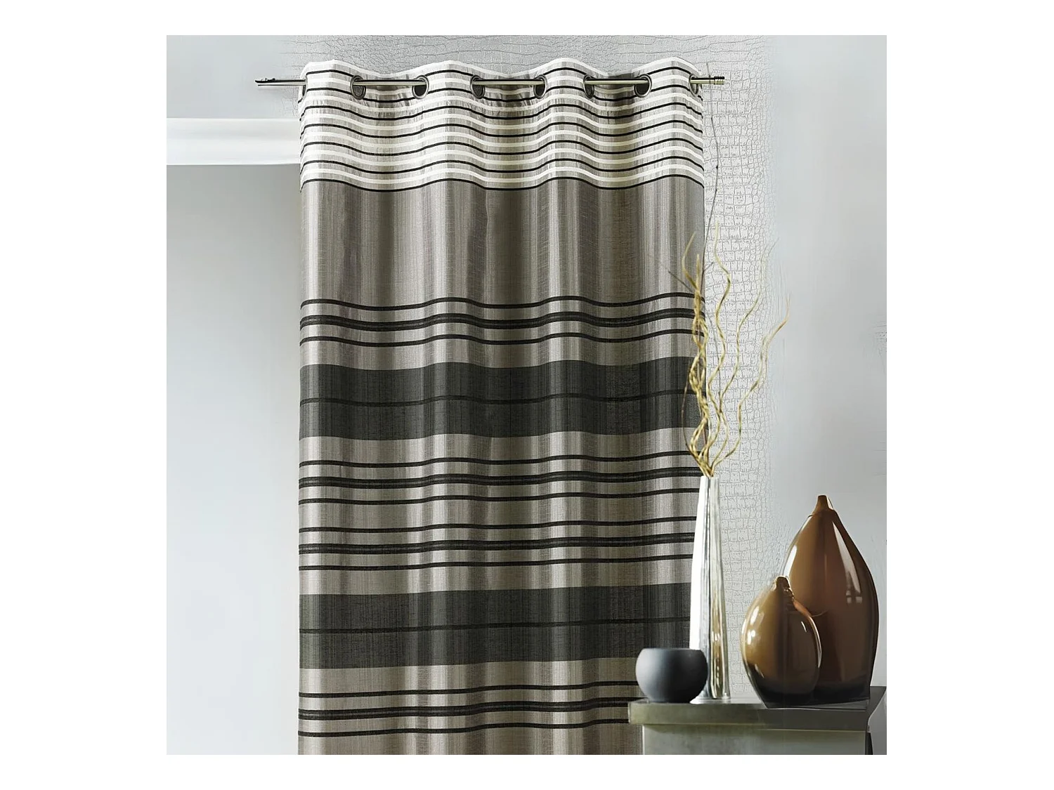 Rideau Shantung rayure chenille