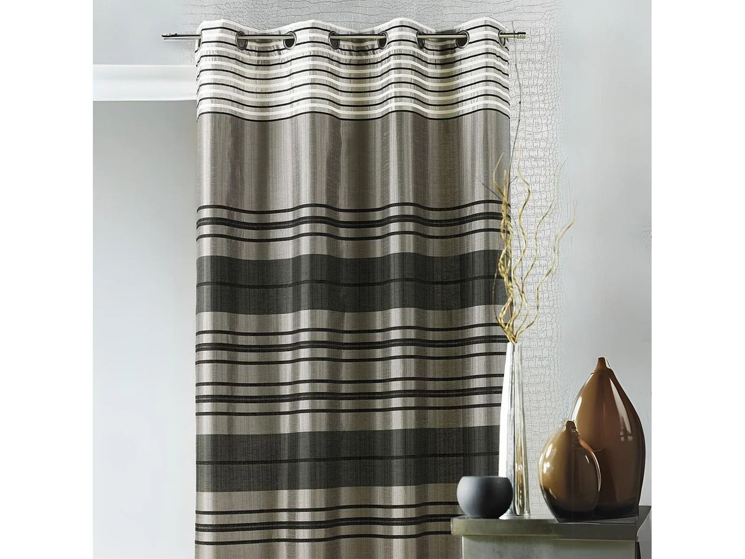 Cortina Shantung rayas chenilla 140 x 260 cm