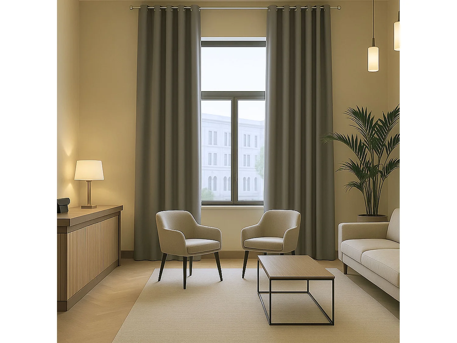 Verdunkelnder Vorhang flammhemmend M1 nicht feuerfest 140 x 260 cm