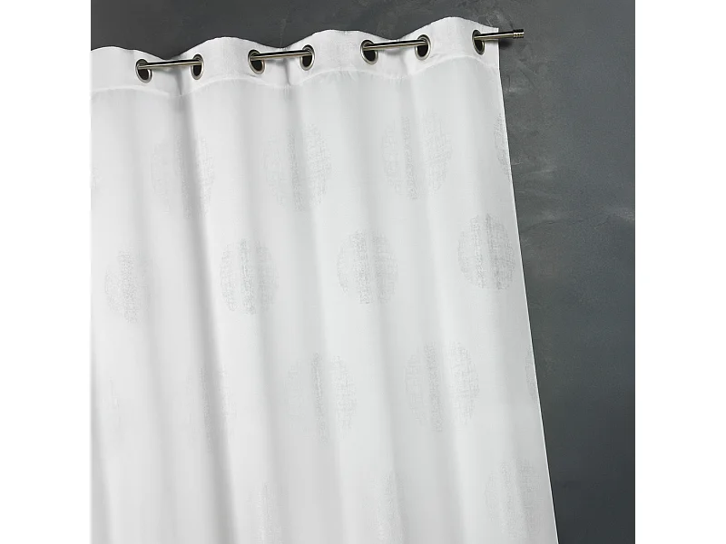 Rideau jacquard imprimé rond chiné