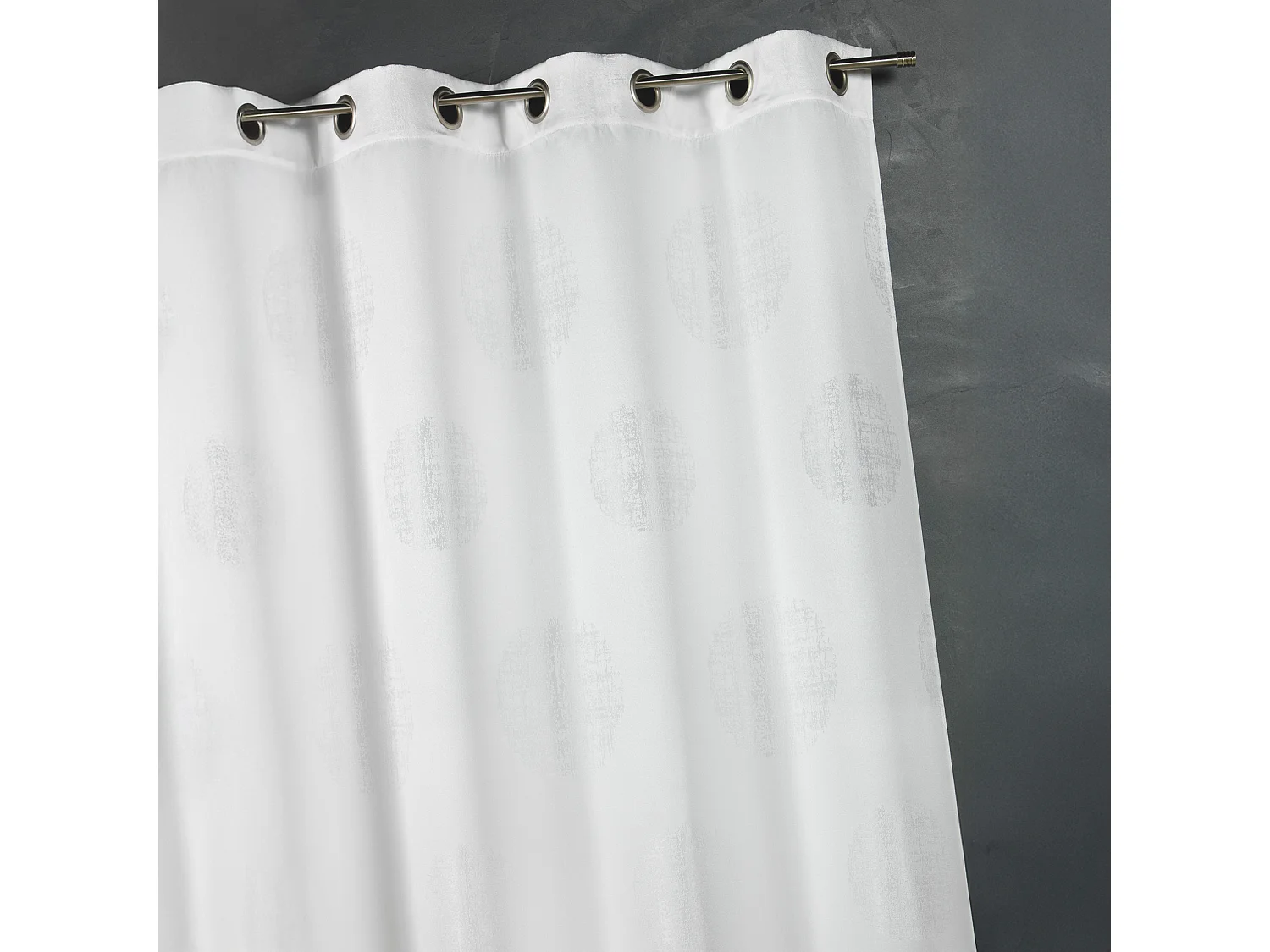 Rideau jacquard imprimé rond chiné