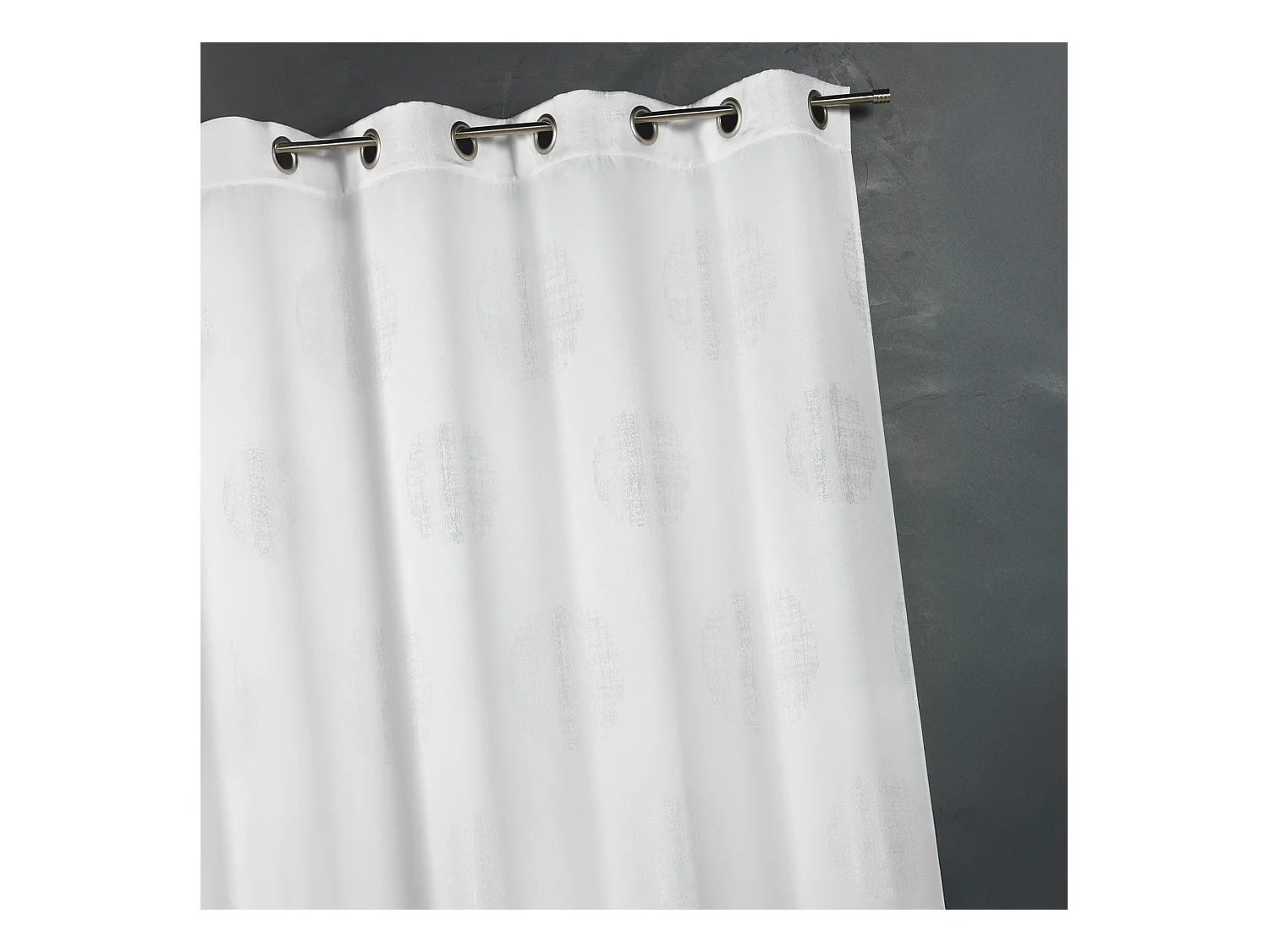 Rideau jacquard imprimé rond chiné