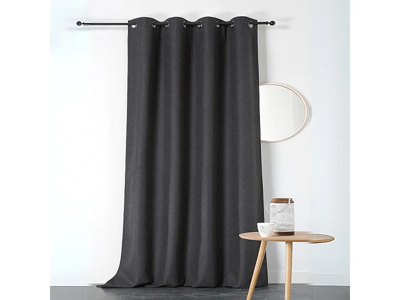 Cortina Opaca e Aislante Boreal 140 x 260 cm - Gris/Negro