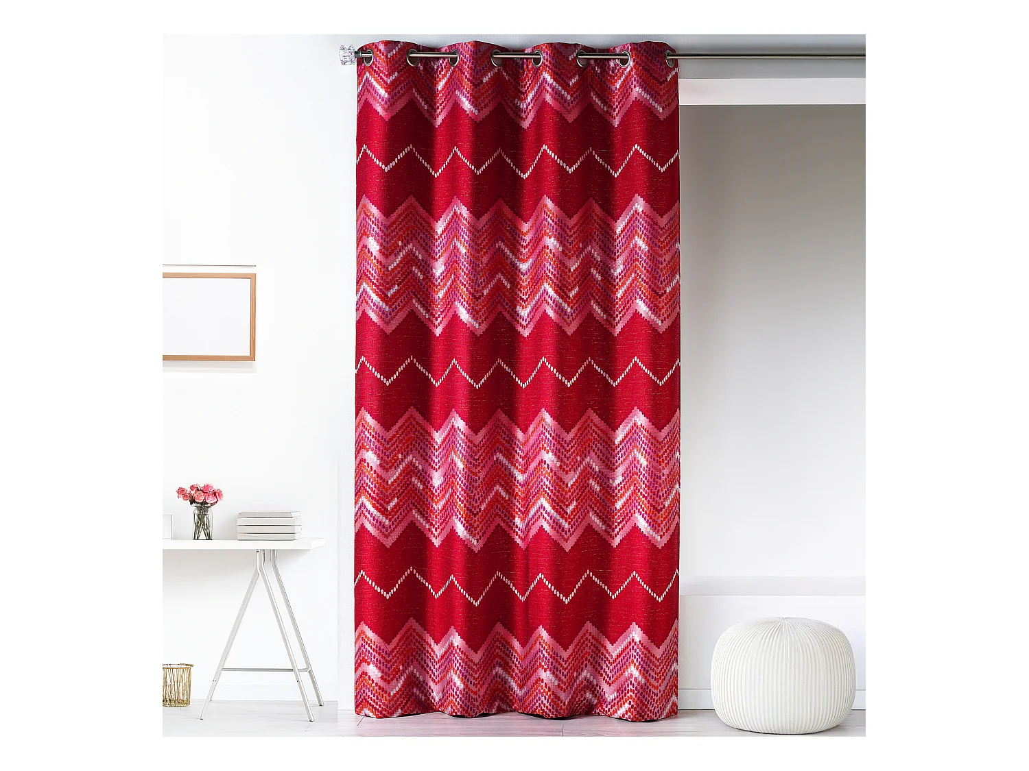 Rideau en jacquard à motifs "chevron"