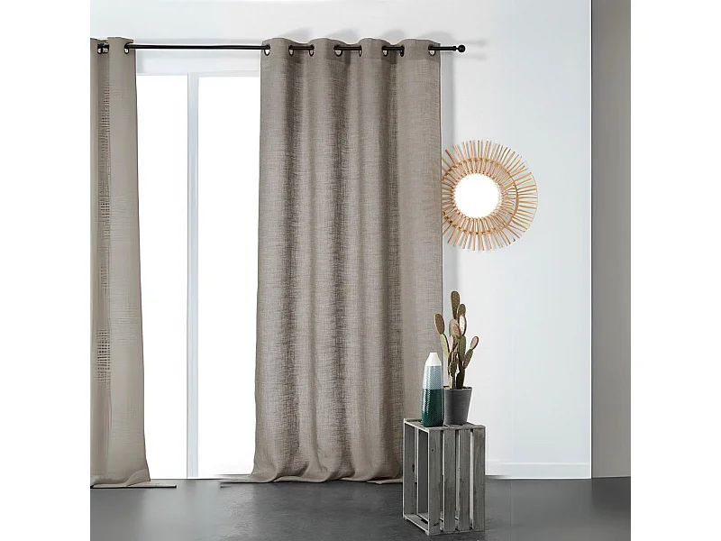 Halbtransparenter und natürlicher Vorhang aus 100% Leinen 145 x 260 cm