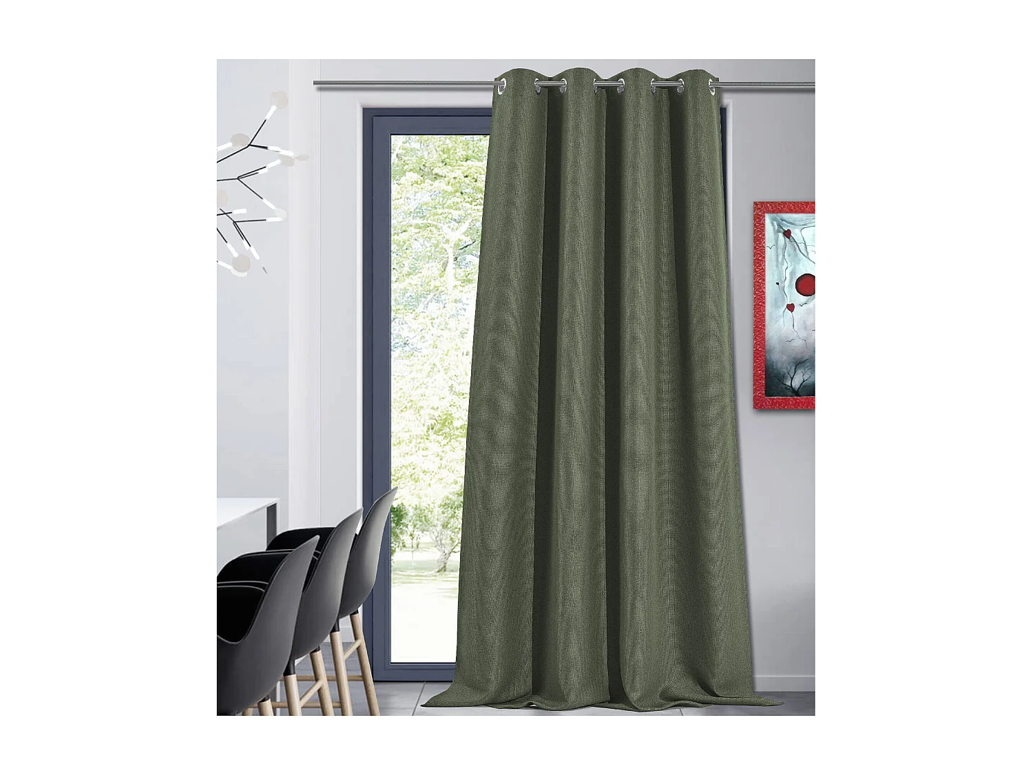 Blickdichter Vorhang aus einfarbigem Stoff 140 x 260 cm