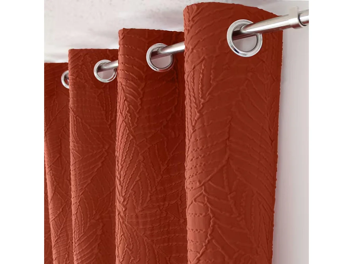 Rideau Effet Gaufré "Karabane" 135x240cm Terracotta