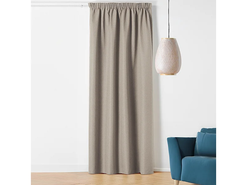 Cortina con Galón Fruncido, Opaca y Efecto Chenillé 135 x 260 cm