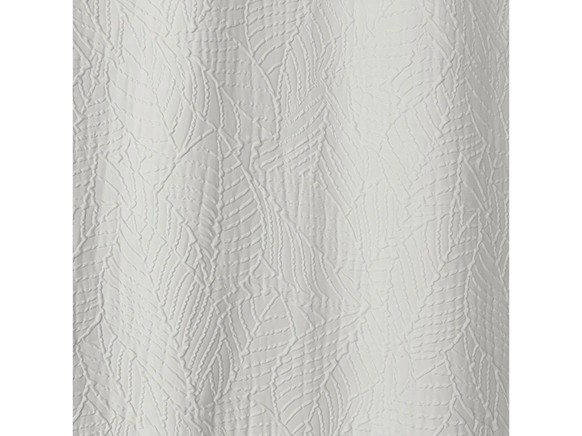 Ösenvorhang mit Blattmuster und Waffeloptik 135 x 240 cm