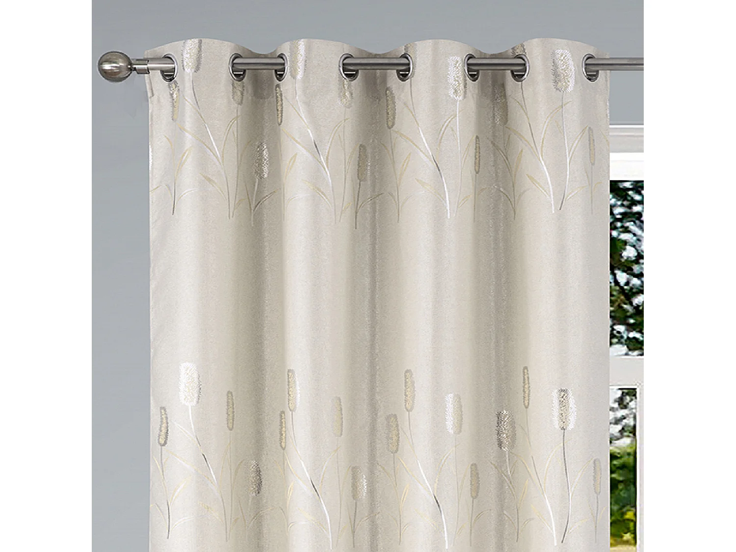 Par de Cortinas Opacas con Motivos de Flores Brillantes 140 x 260 cm