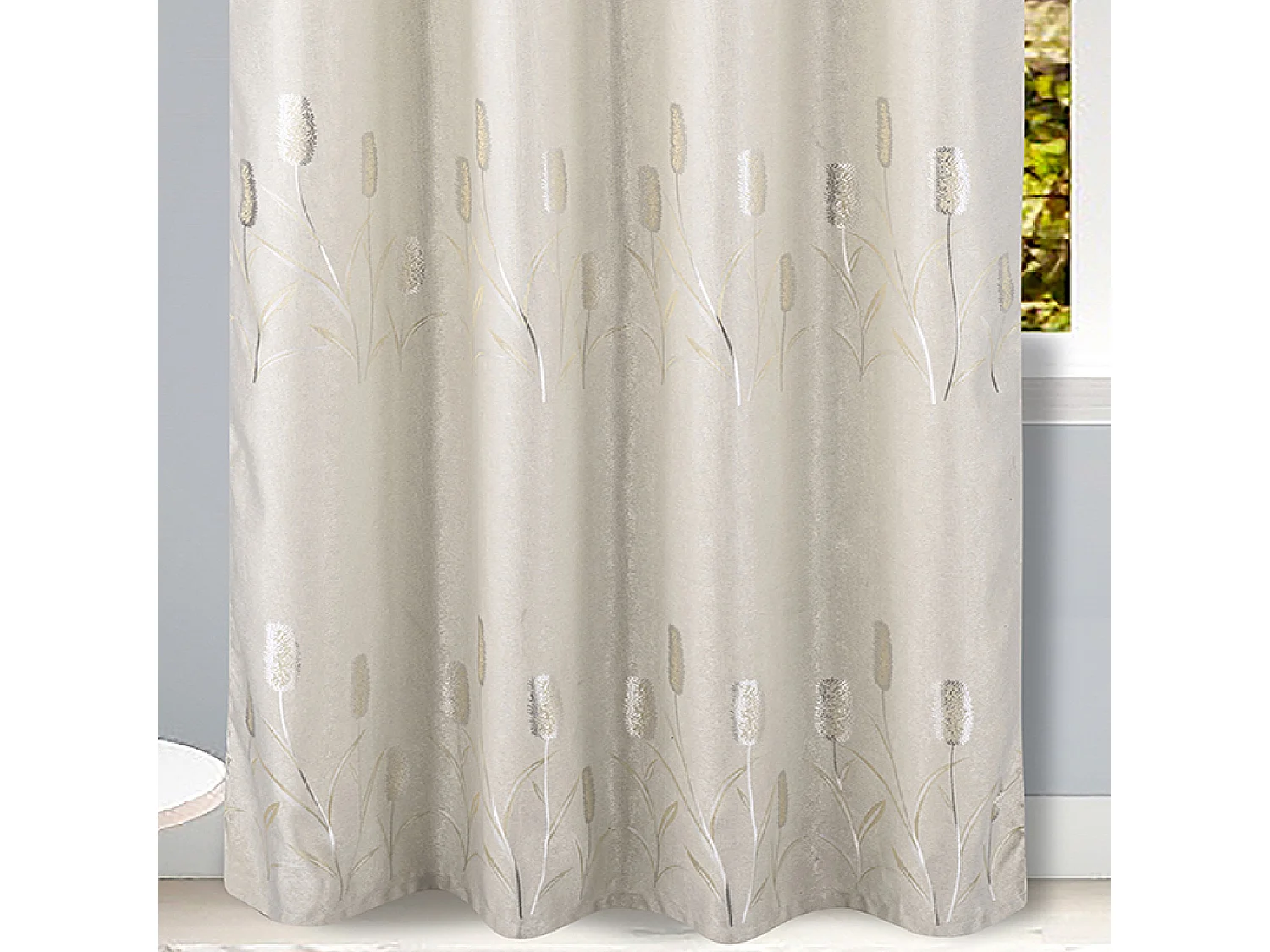 Par de Cortinas Opacas con Motivos de Flores Brillantes 140 x 260 cm