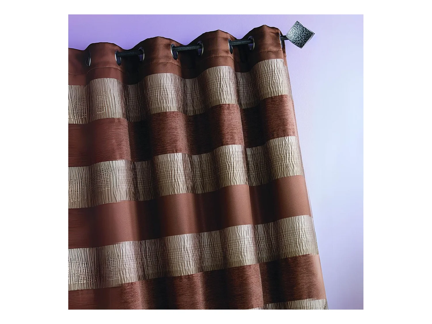 Rideau Jacquard grosses rayures horizontales