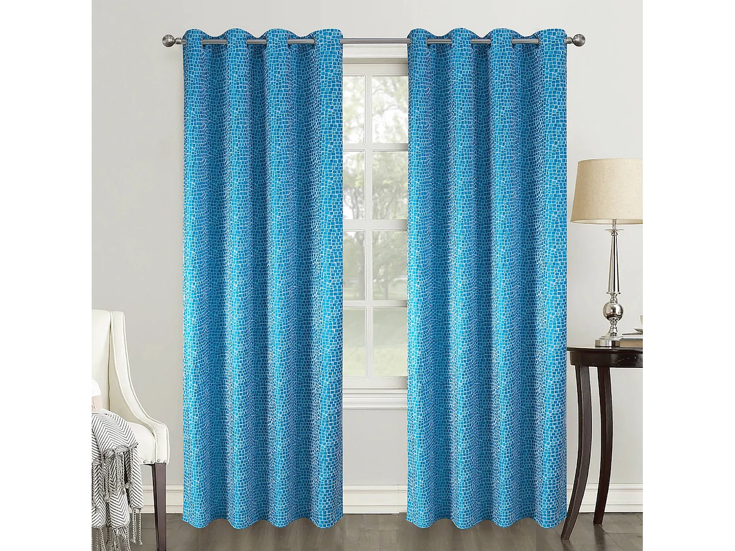 Paire de rideaux obscurcissants au style géométrique