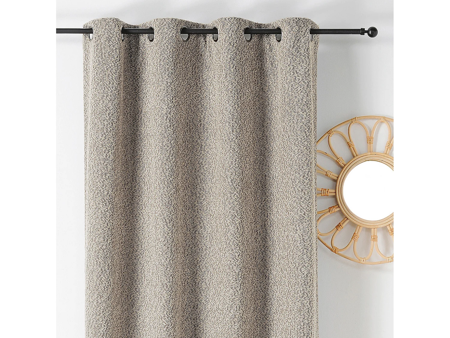 Cortina Térmica con Ojales Efecto Bouclé