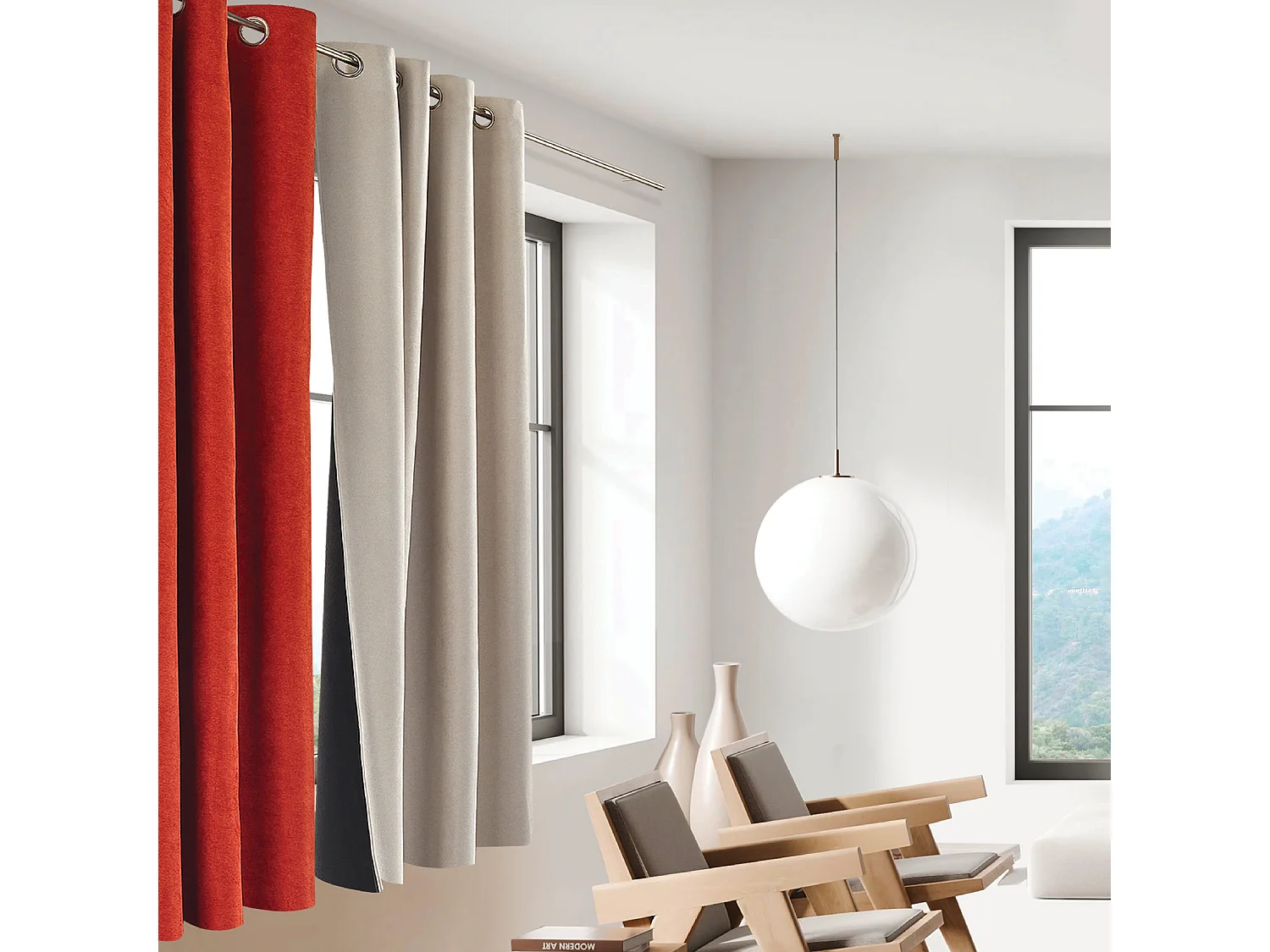 Cortina antifrío doble forrada de polar