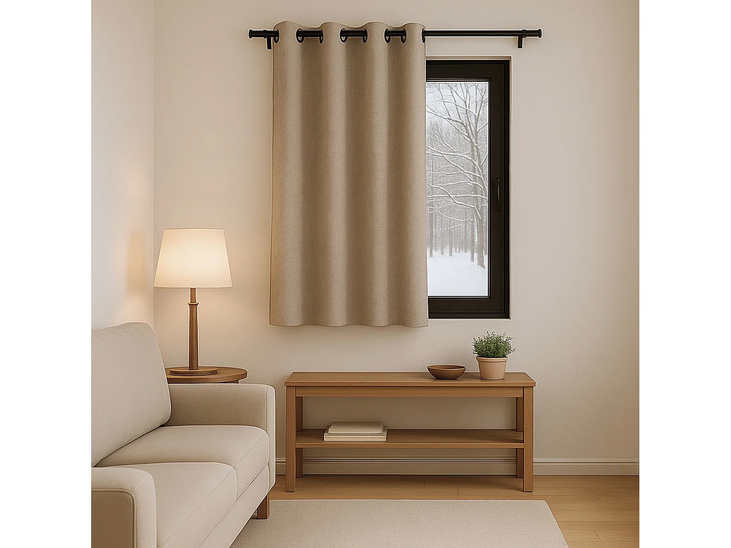 Cortina antifrío doble forrada de polar