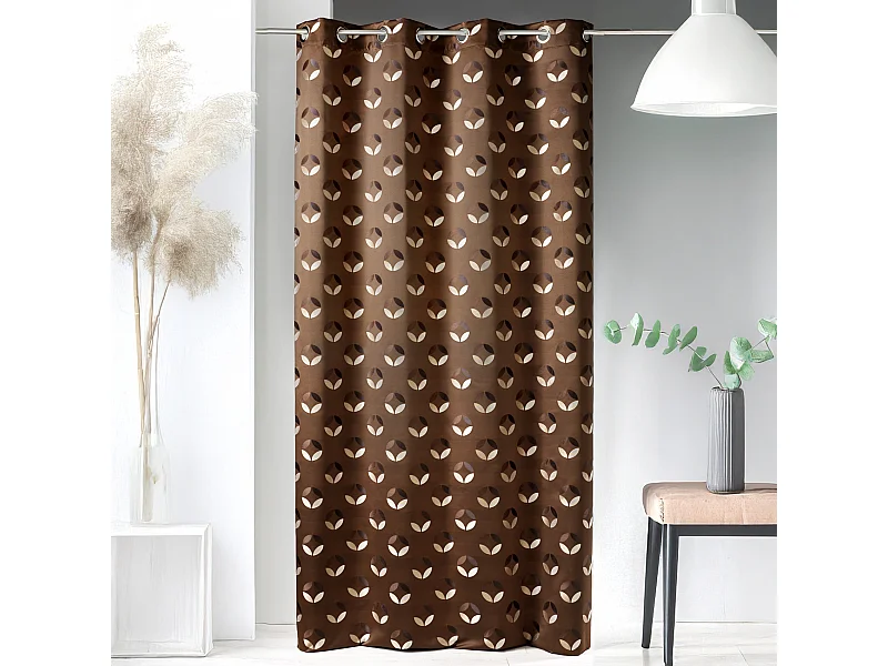 Cortina en jacquard estampados rosáceos 140 x 260 cm