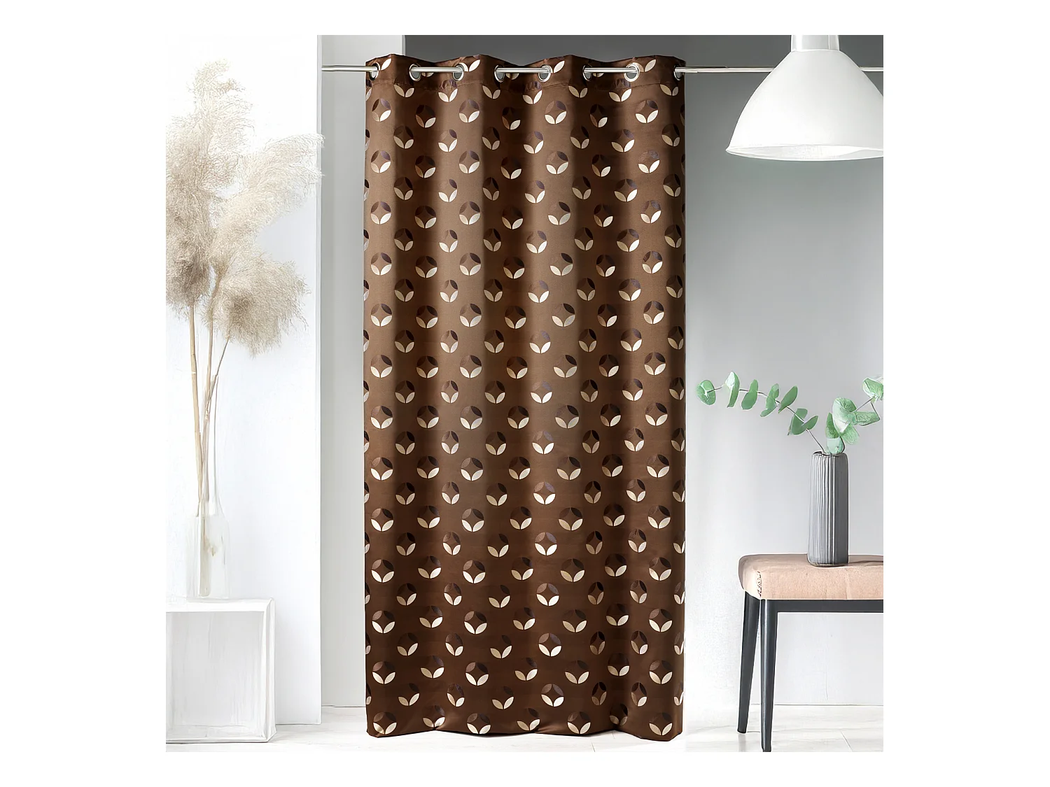 Rideau en jacquard à imprimés "rosace"