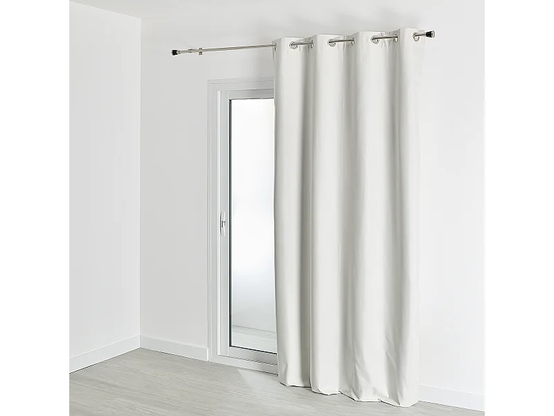 100% lichtdichte Unifarben Vorhang mit melierten Effekt 140 x 180 cm