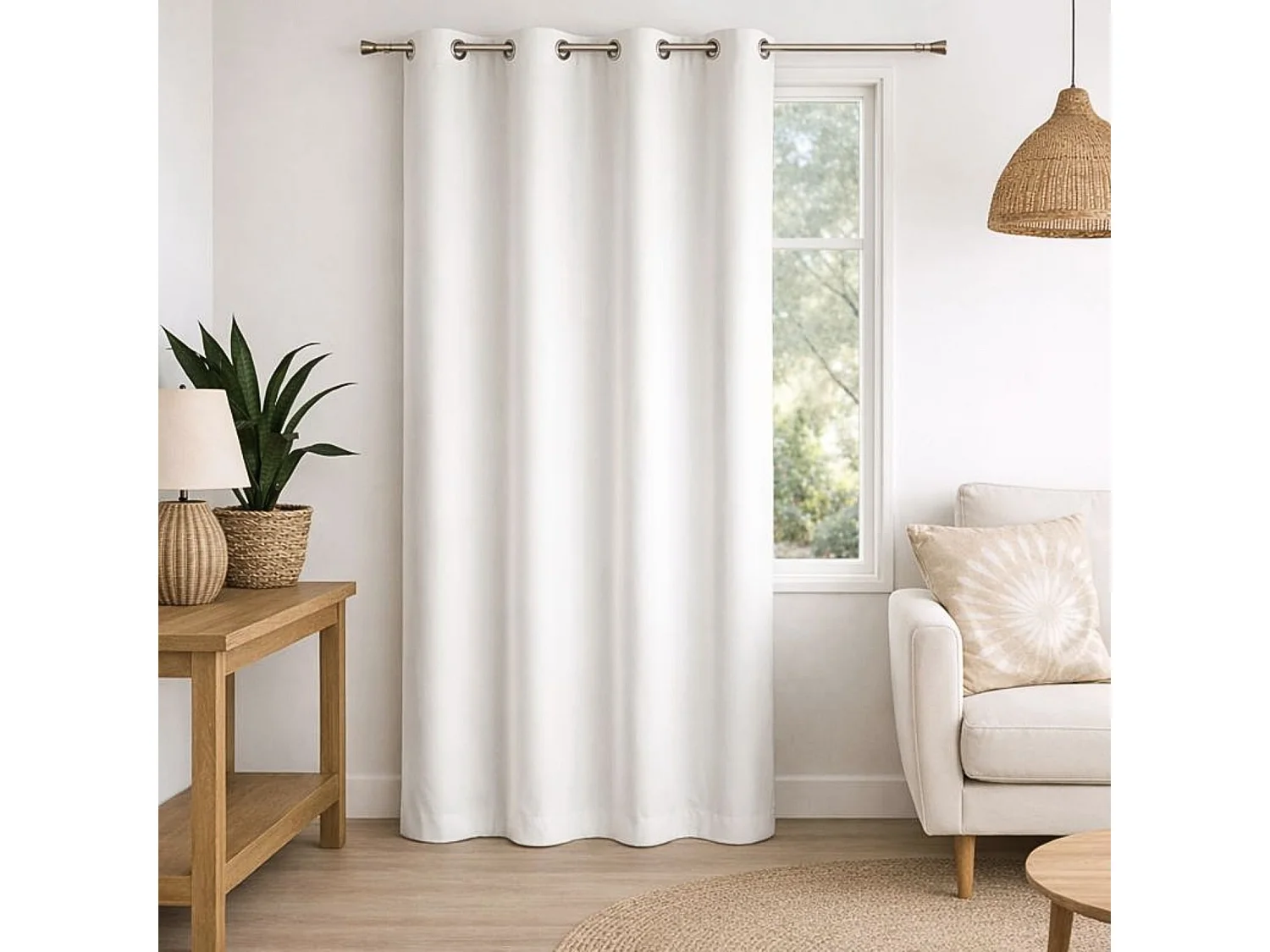 100% lichtdichte Unifarben Vorhang mit melierten Effekt 140 x 180 cm