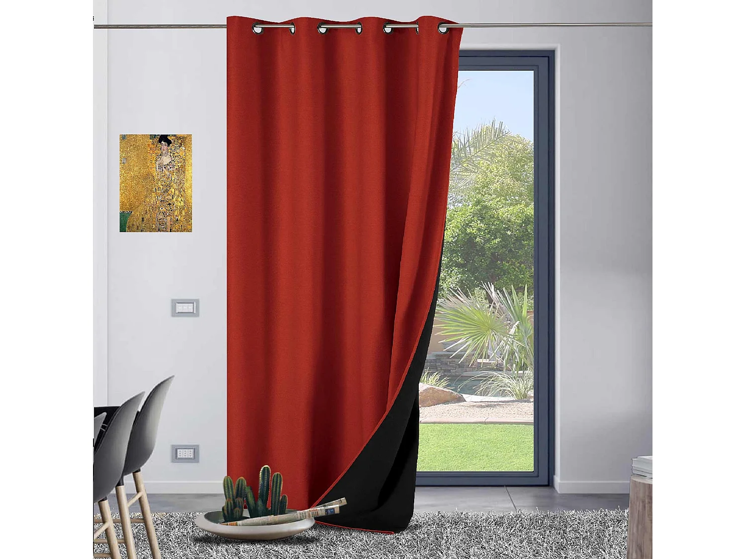 Cortina antifrío doble forrada de polar