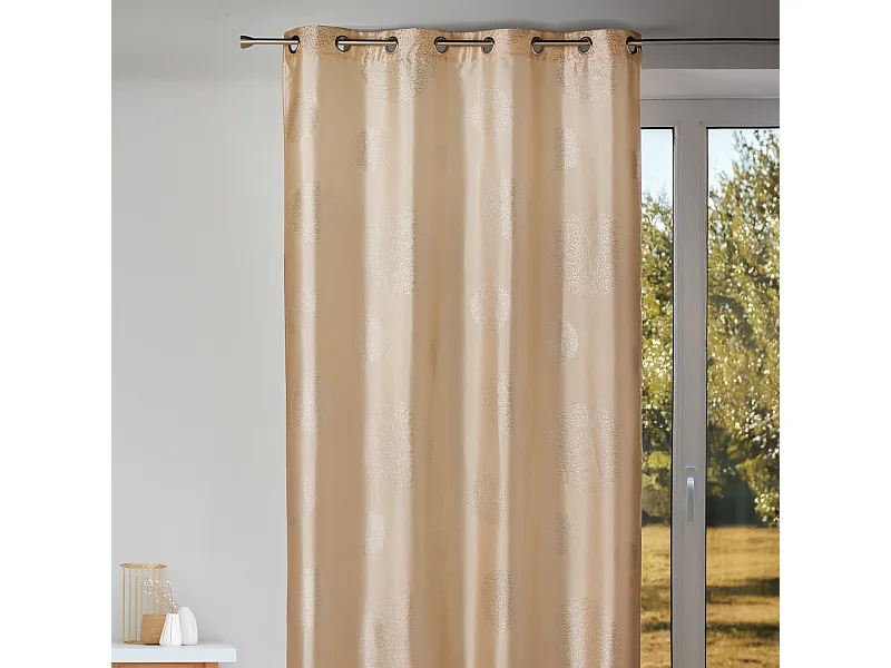 Rideau ameublement en Taffetas imprimé Argent