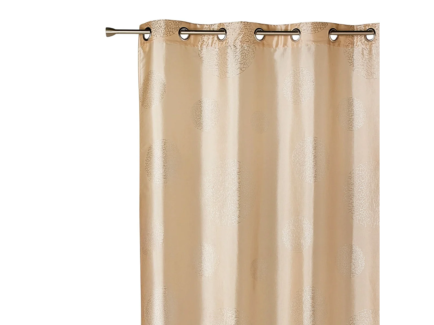 Vorhang aus Taft, bedruckt mit silbernen Kreisen 140 x 260 cm