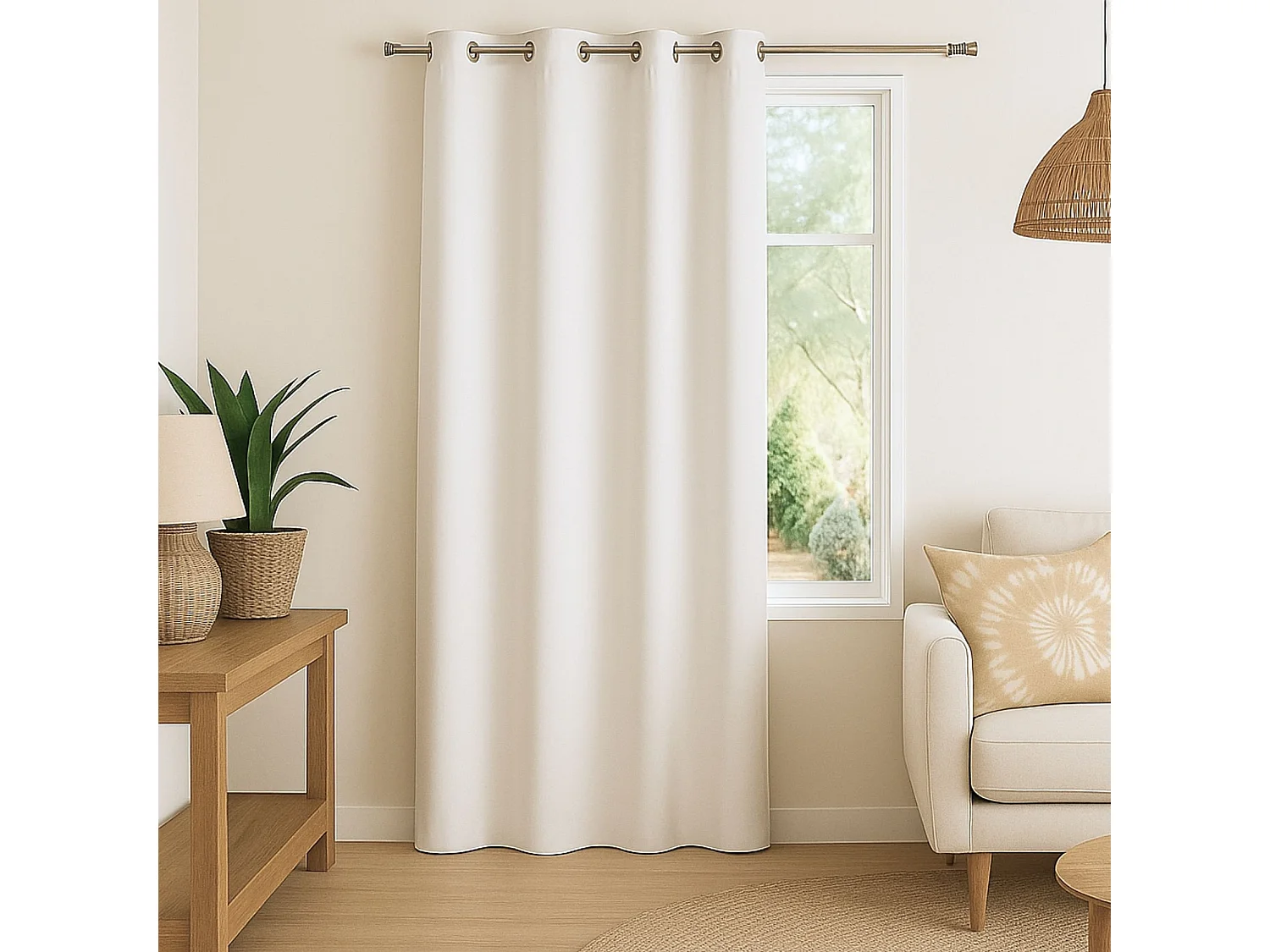 Cortina 100% opaca con efecto moteado 140 x 260 cm