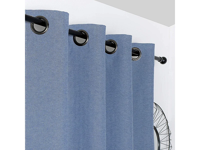 Cortina decorativa con patrón de chevrón 140 x 260 cm