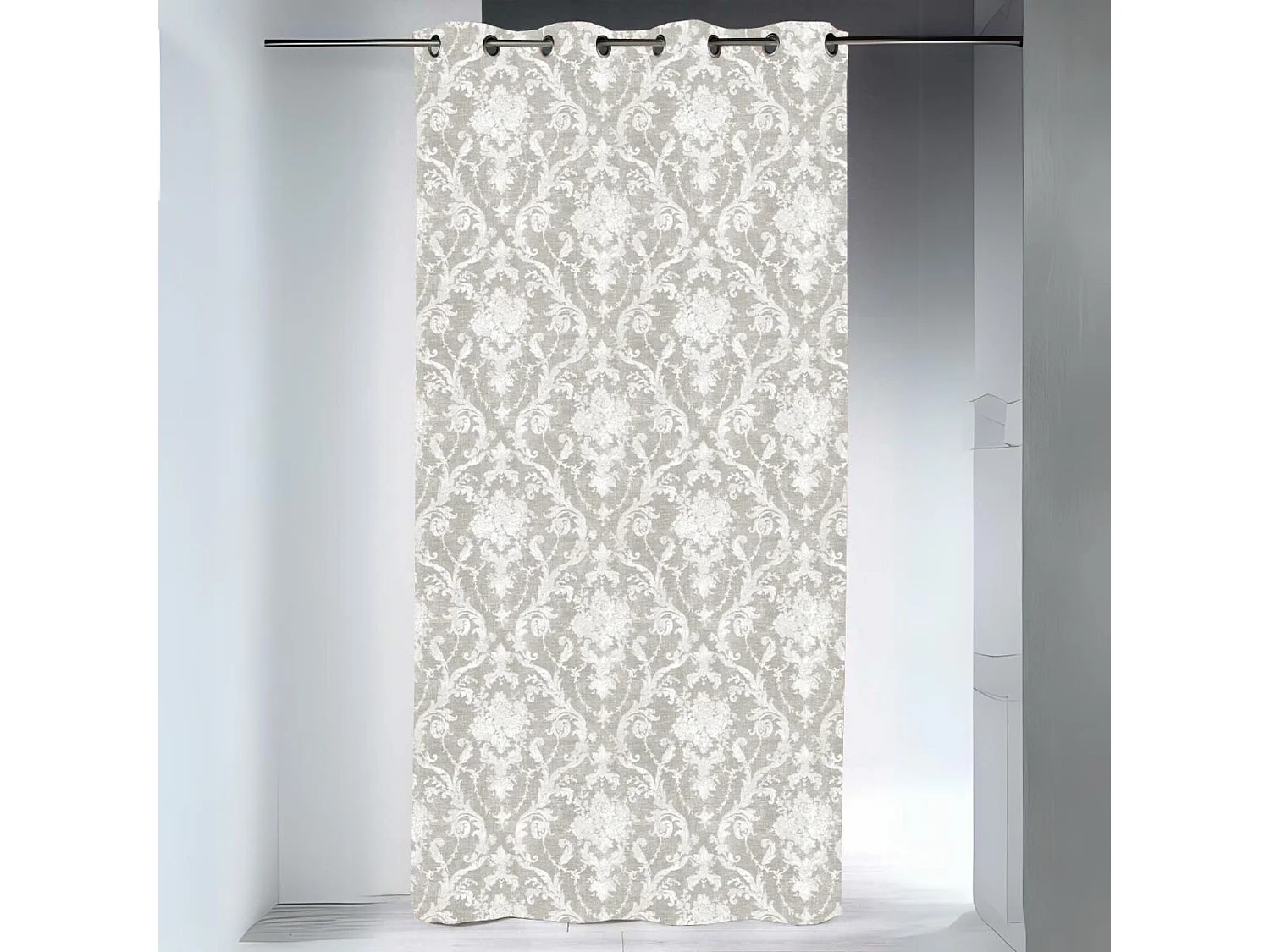 Cortina opaca ollaos motivos grandes flores barrocas 145 x 260 cm