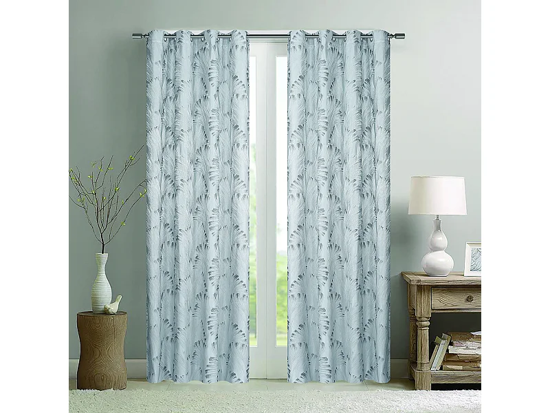 Par de cortinas jacquard tejido con relieve abstracto 140 x 260 cm