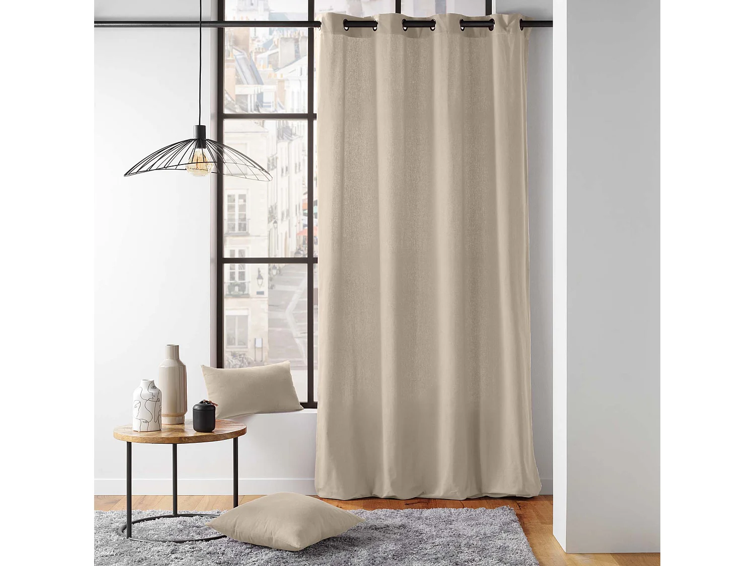 Visillo de decoración de poliéster/algodón reciclado 135 x 260 cm