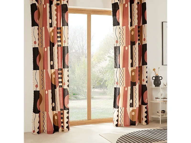 Rideau à Œillets "Wavy Bliss" 140x260cm Multicolore