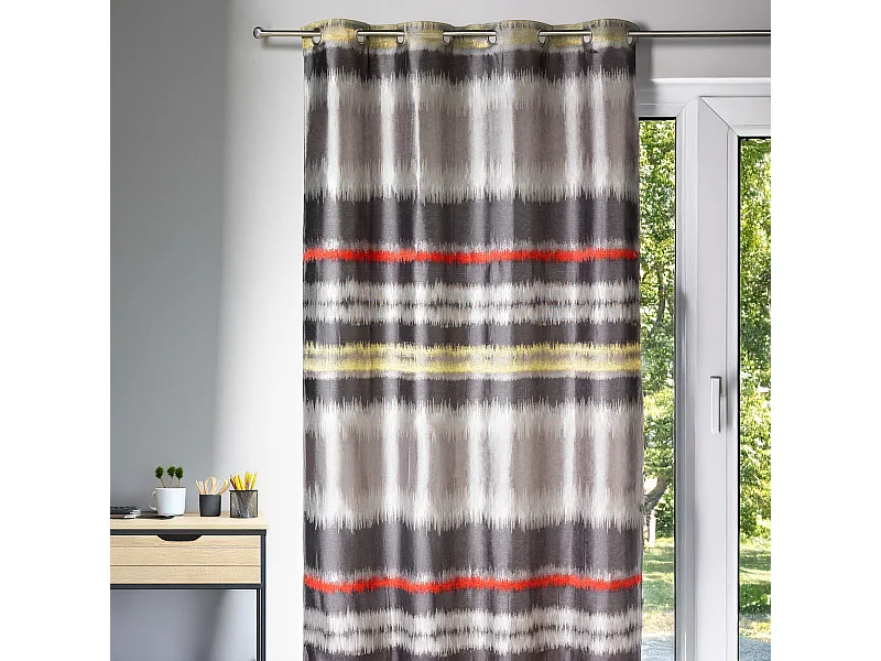 Rideau d'ameublement en jacquard style IKAT