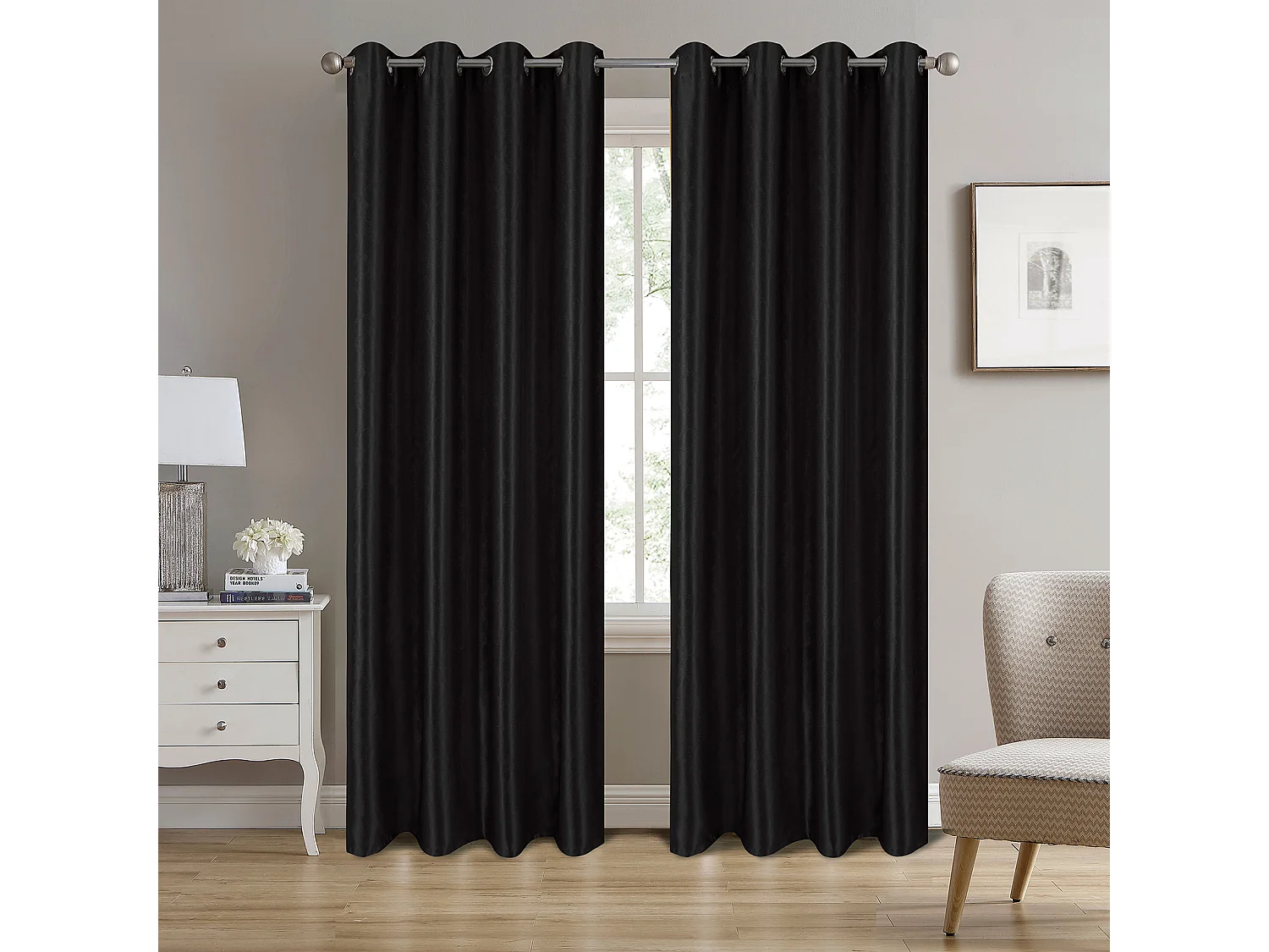 Paire de rideaux occultants à motifs géométriques