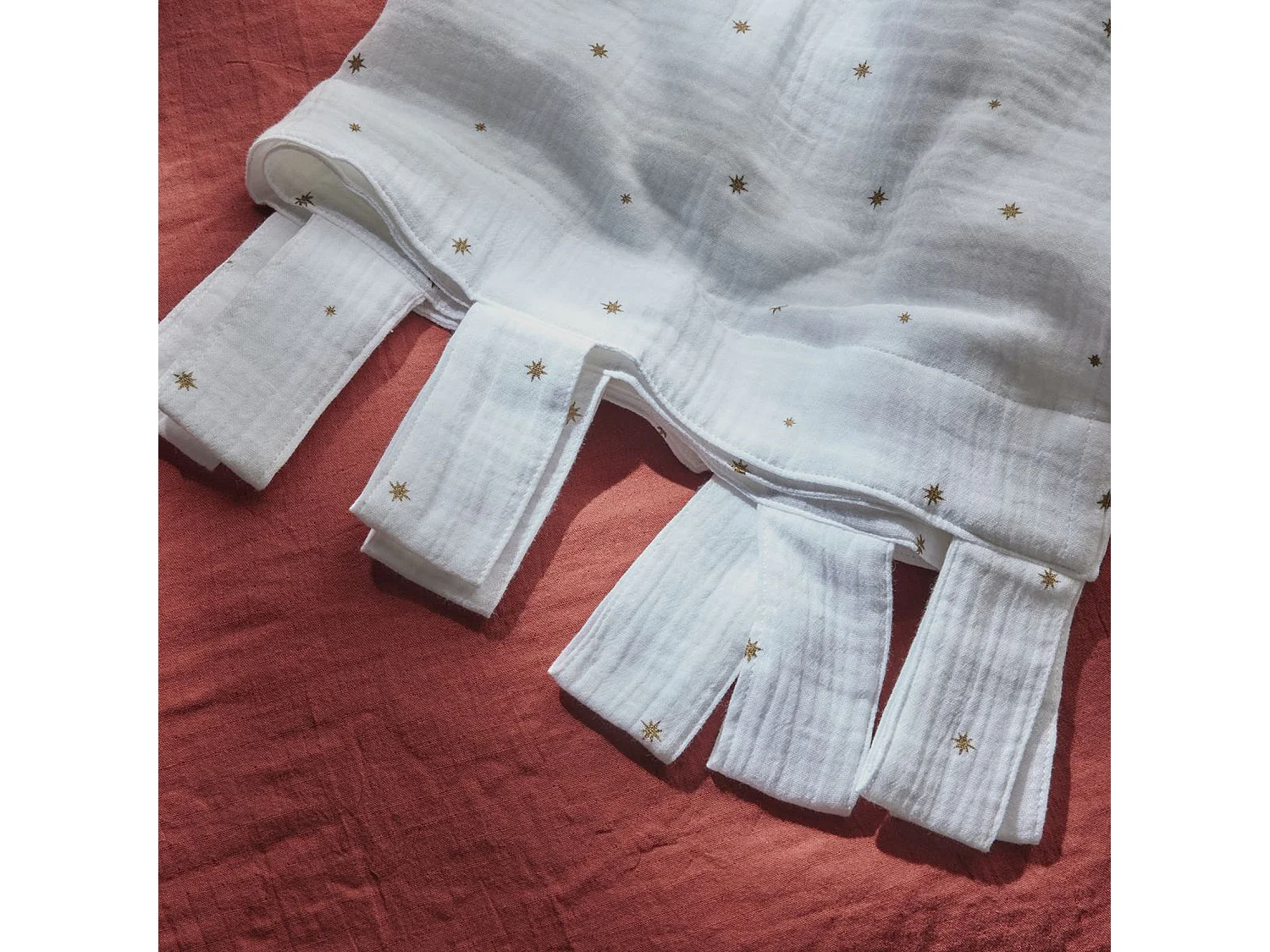 Rideau à passants étoiles en gaze de coton